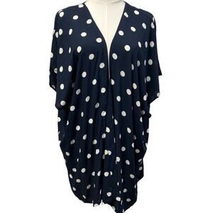 Loft‎ Polka Dot Kimono Womens XS/S New Navy Blue Summer Spring Beach Flowy